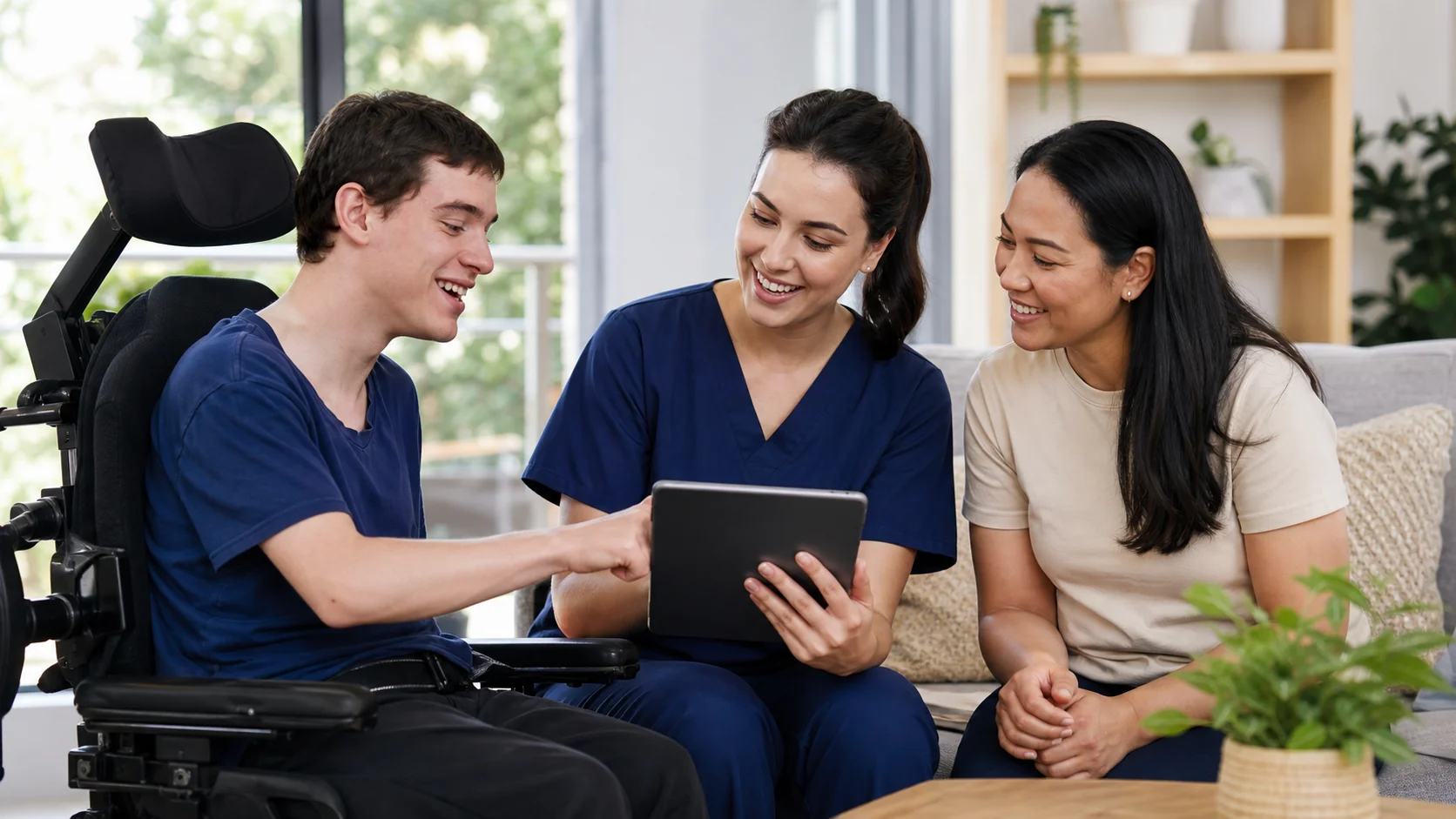 A nurse discussing support with an NDIS participant